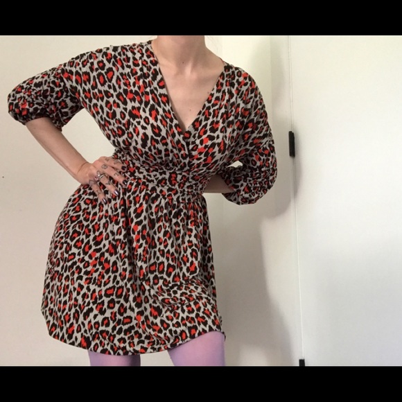 Moda International Dresses & Skirts - Moda International Orange Leopard Print Dress